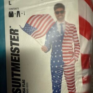 USA FLAG Suitmeister Stars & Stripes Sz Large pants  And Jacket New